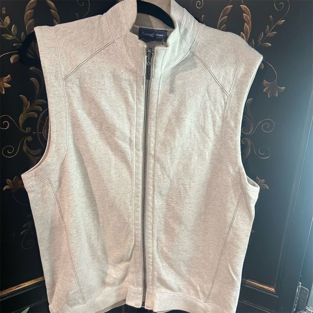 Tommy Bahama Men's Reversible Vest Gray Size M Casual Full Zip